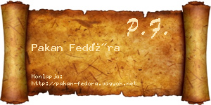 Pakan Fedóra névjegykártya